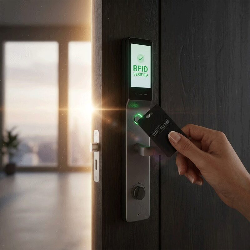 How Does a Smart Lock Works? A Simple Guide to Keyless Security for Modern Homes 4 Unlocking with RFID Card or Key Tag