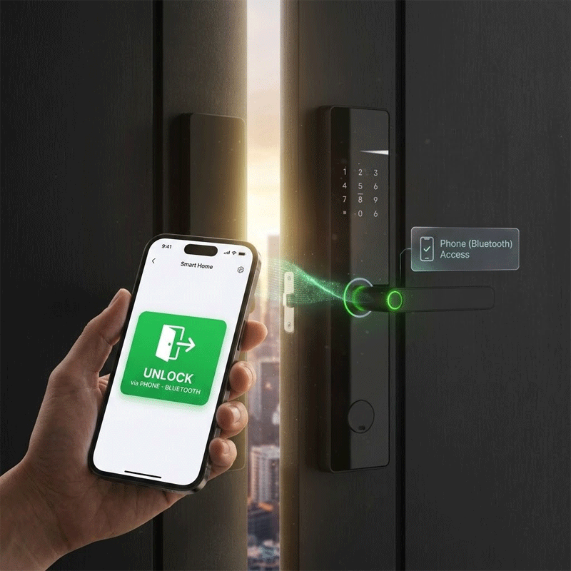How Does a Smart Lock Works? A Simple Guide to Keyless Security for Modern Homes 3 Unlocking with Your Phone